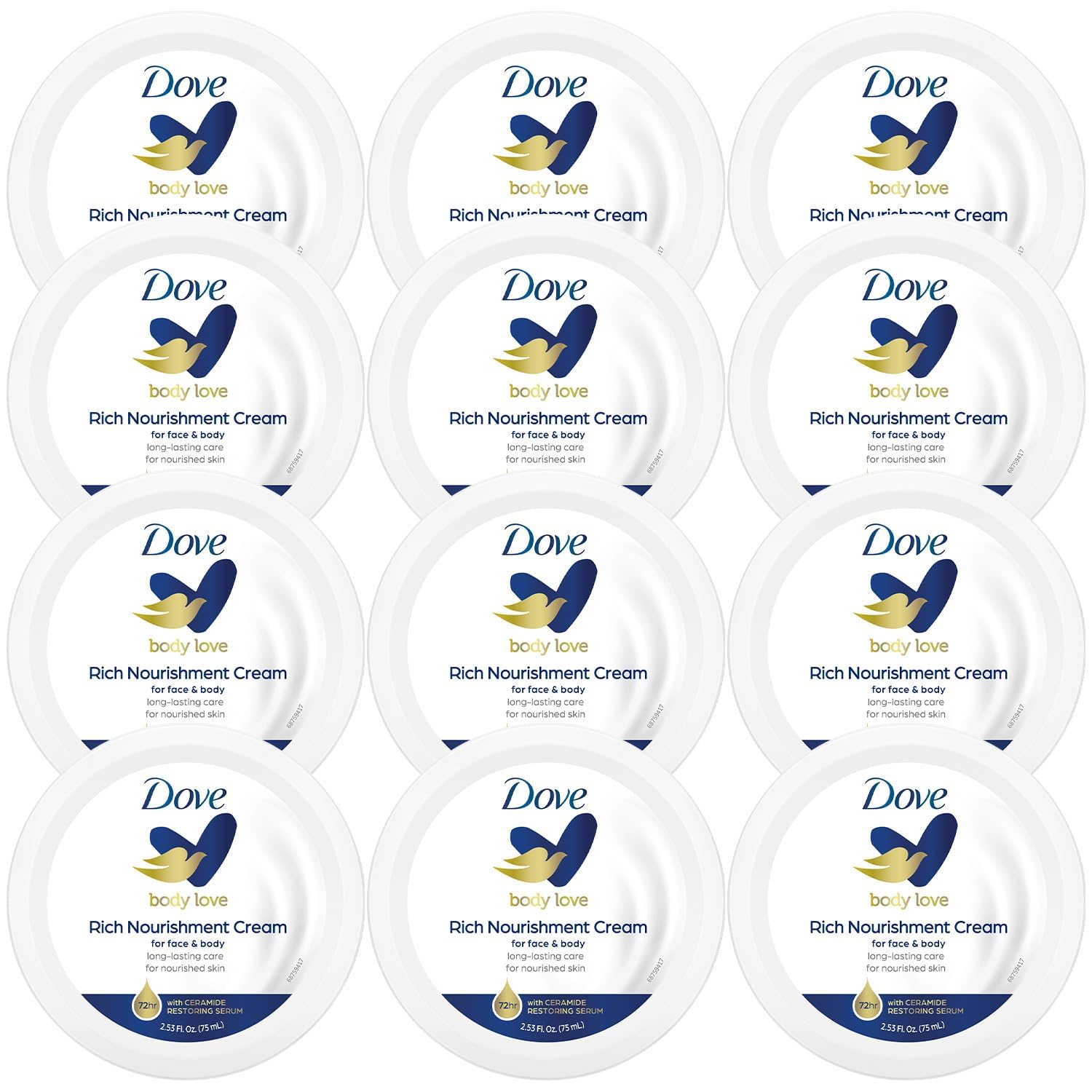 Dove front packaging compact jar showing label and travel-friendly hydration