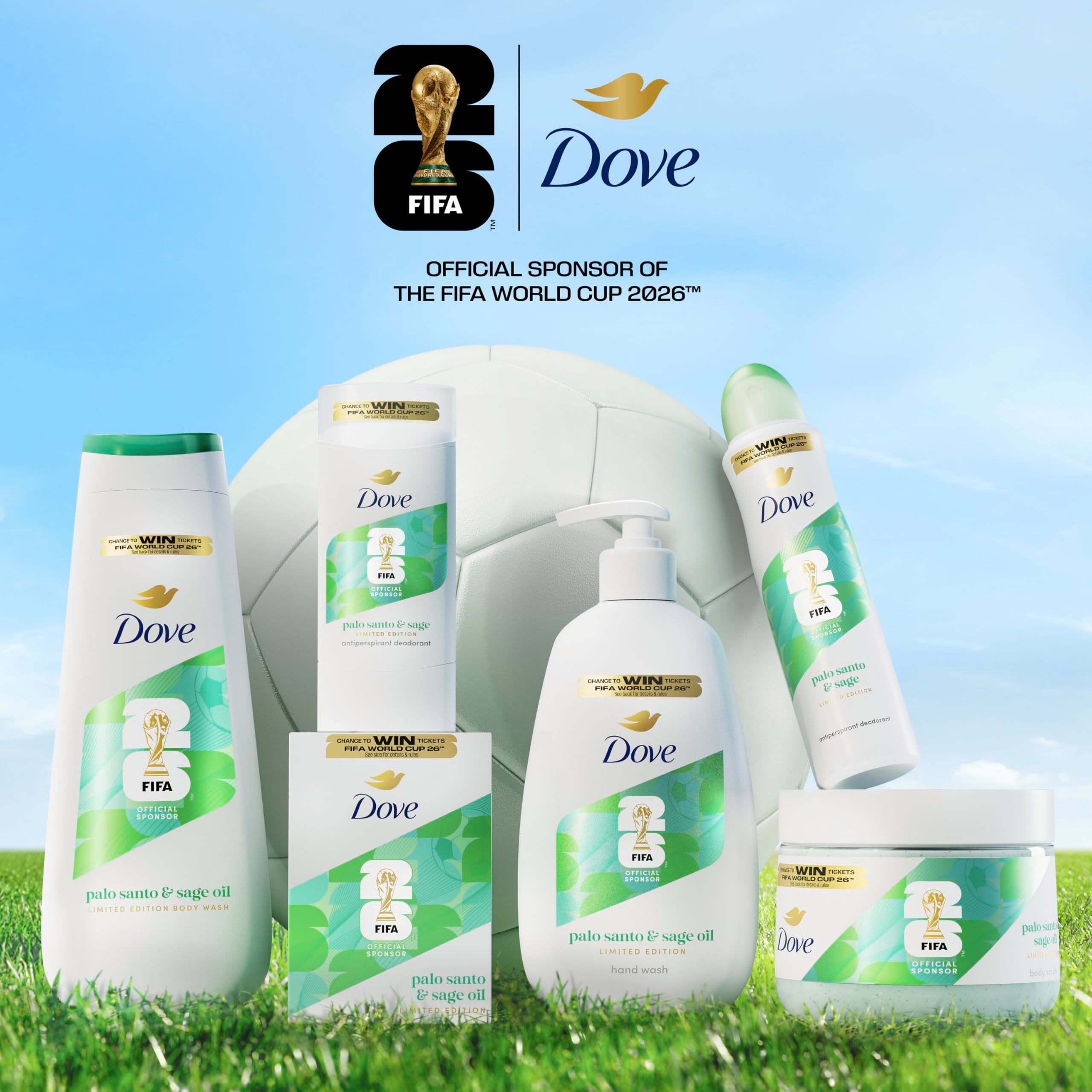 Dove bottle held in hand to show size and travel friendly benefit