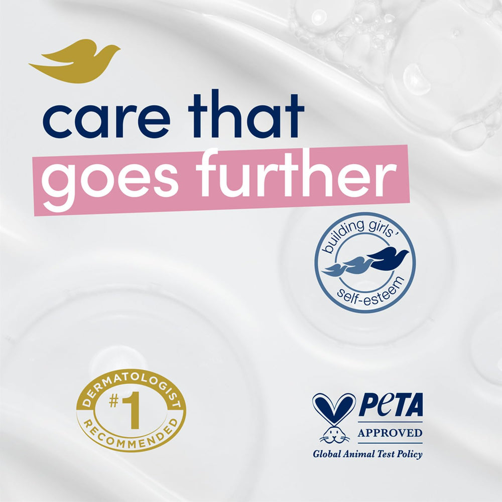 Close-up of PETA cruelty-free logo on Dove packaging indicating ethical benefit