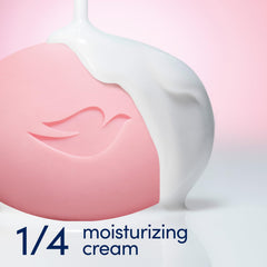 Rich lather from Dove pink beauty bar demonstrating gentle cleansing and moisturization