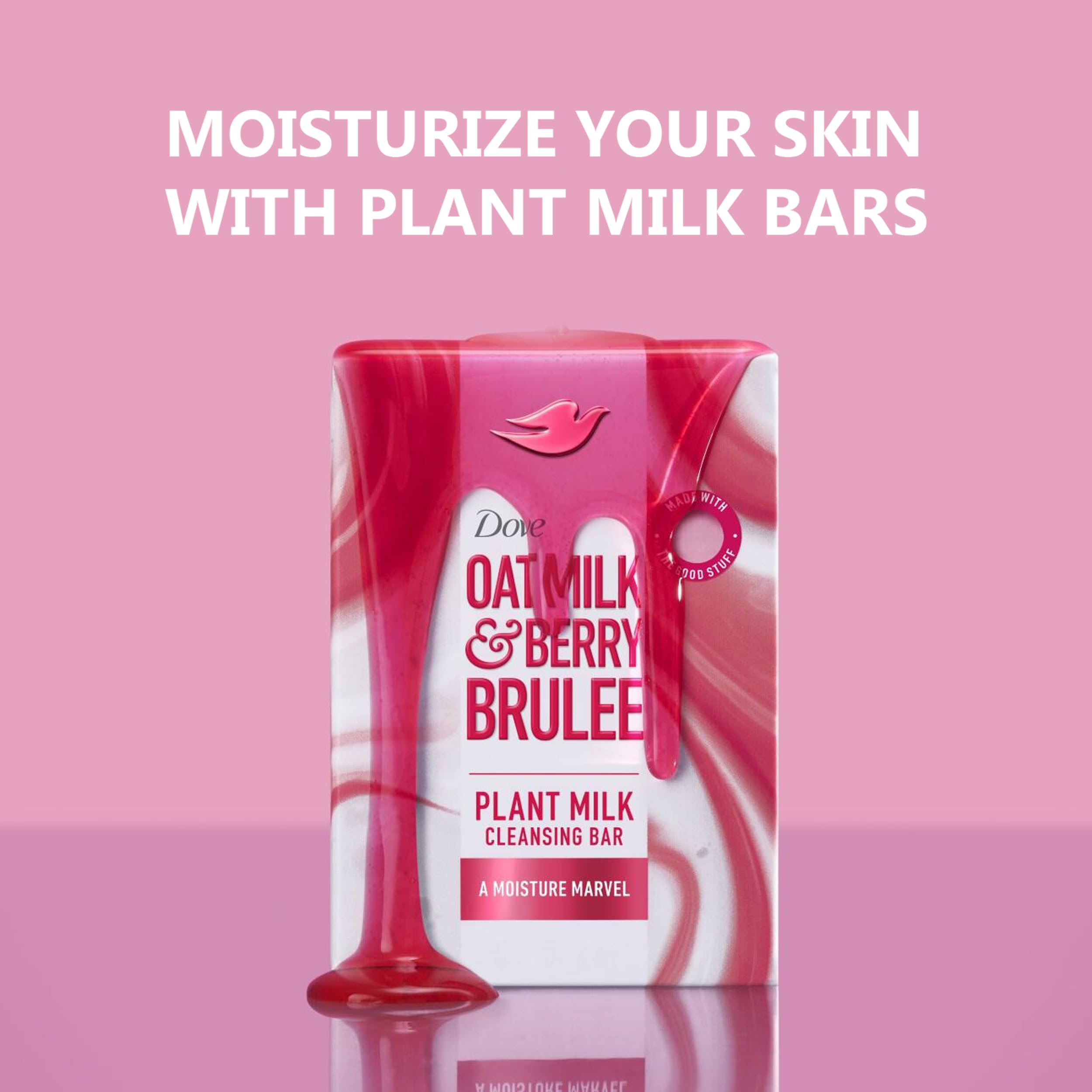 Dove oat milk ingredient close-up highlighting nourishment benefit