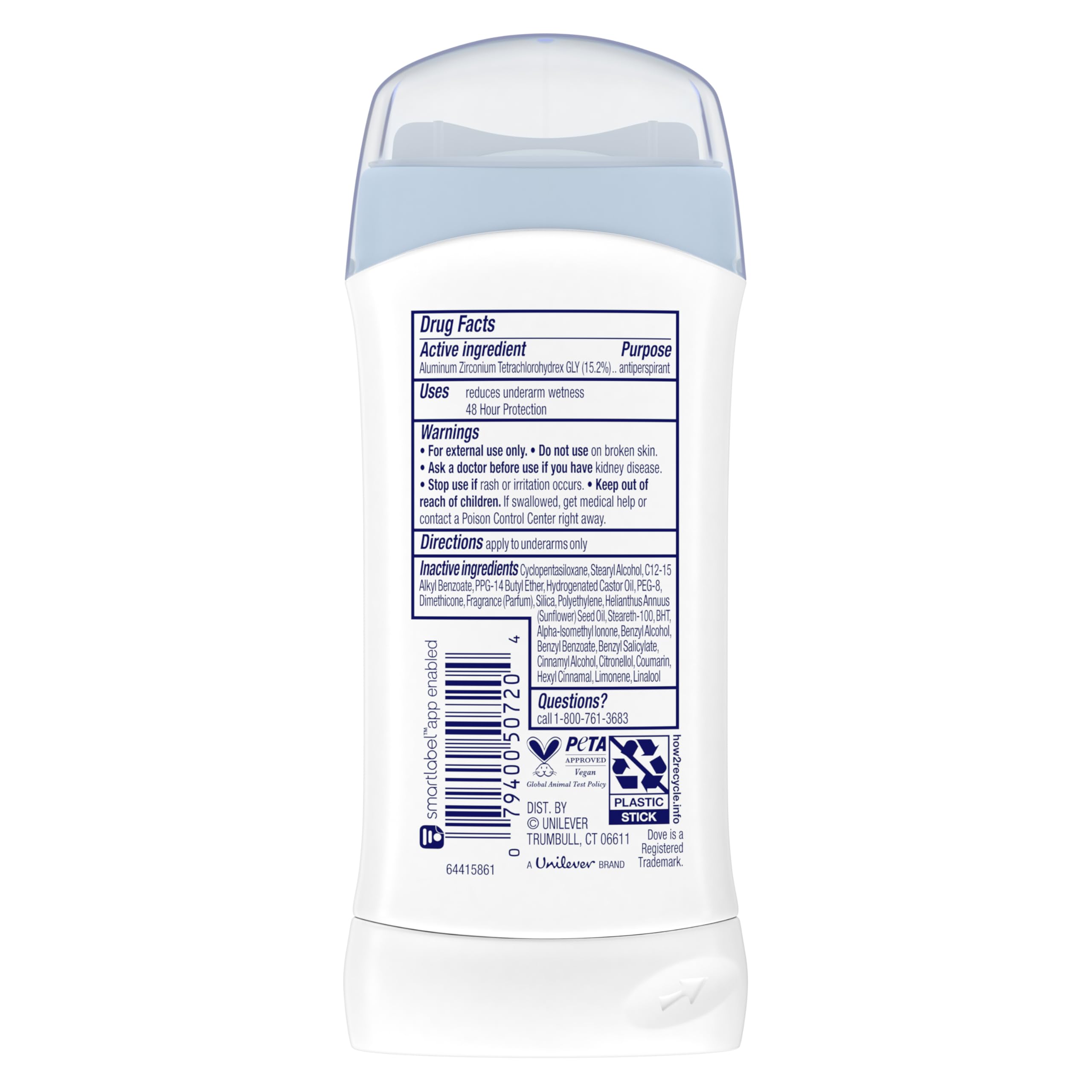Dove open stick texture gliding smoothly for easy application