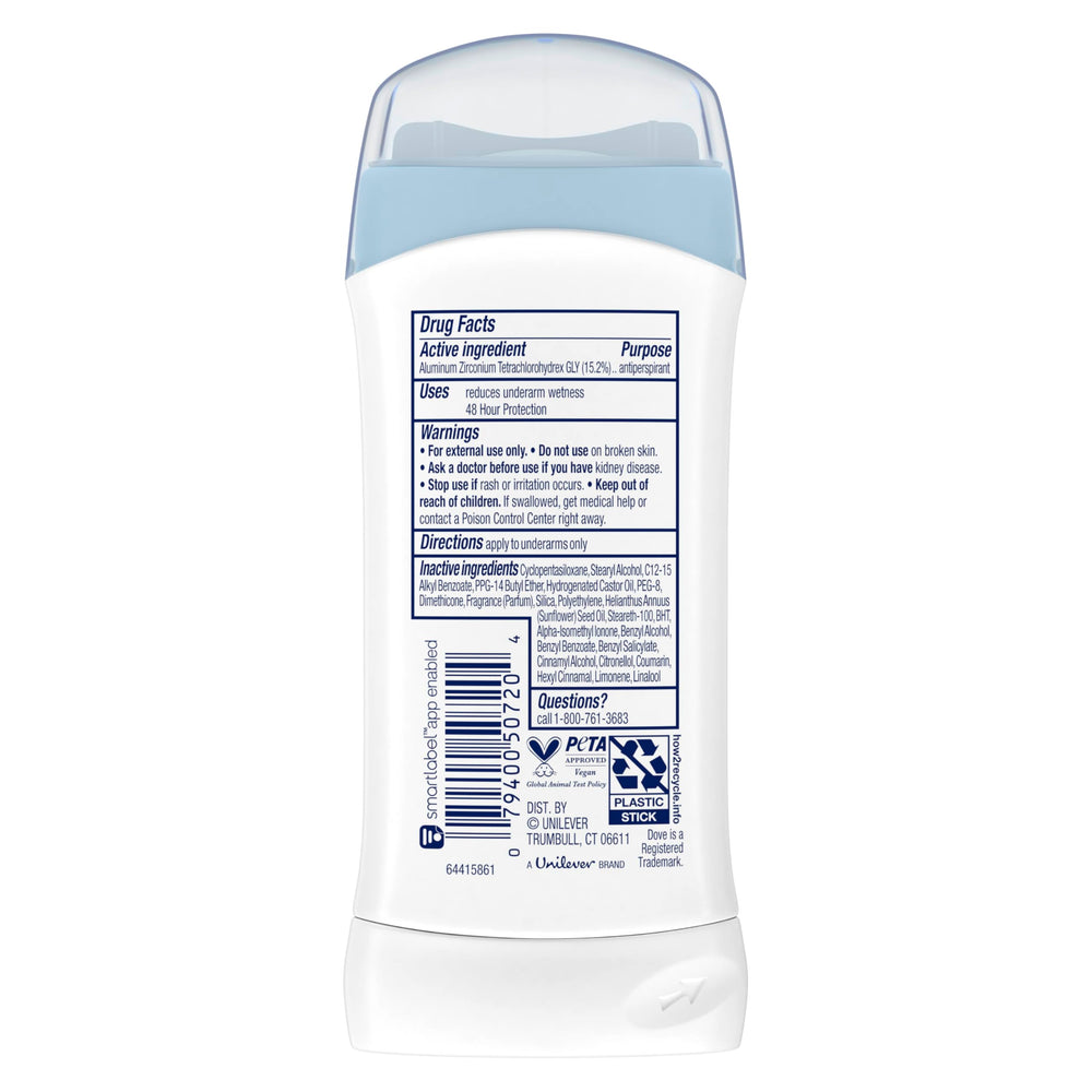 Dove open stick texture gliding smoothly for easy application