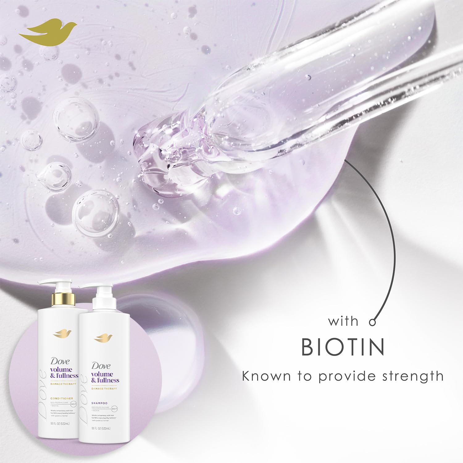 Dove set held in hands showing bottle sizes for travel friendliness