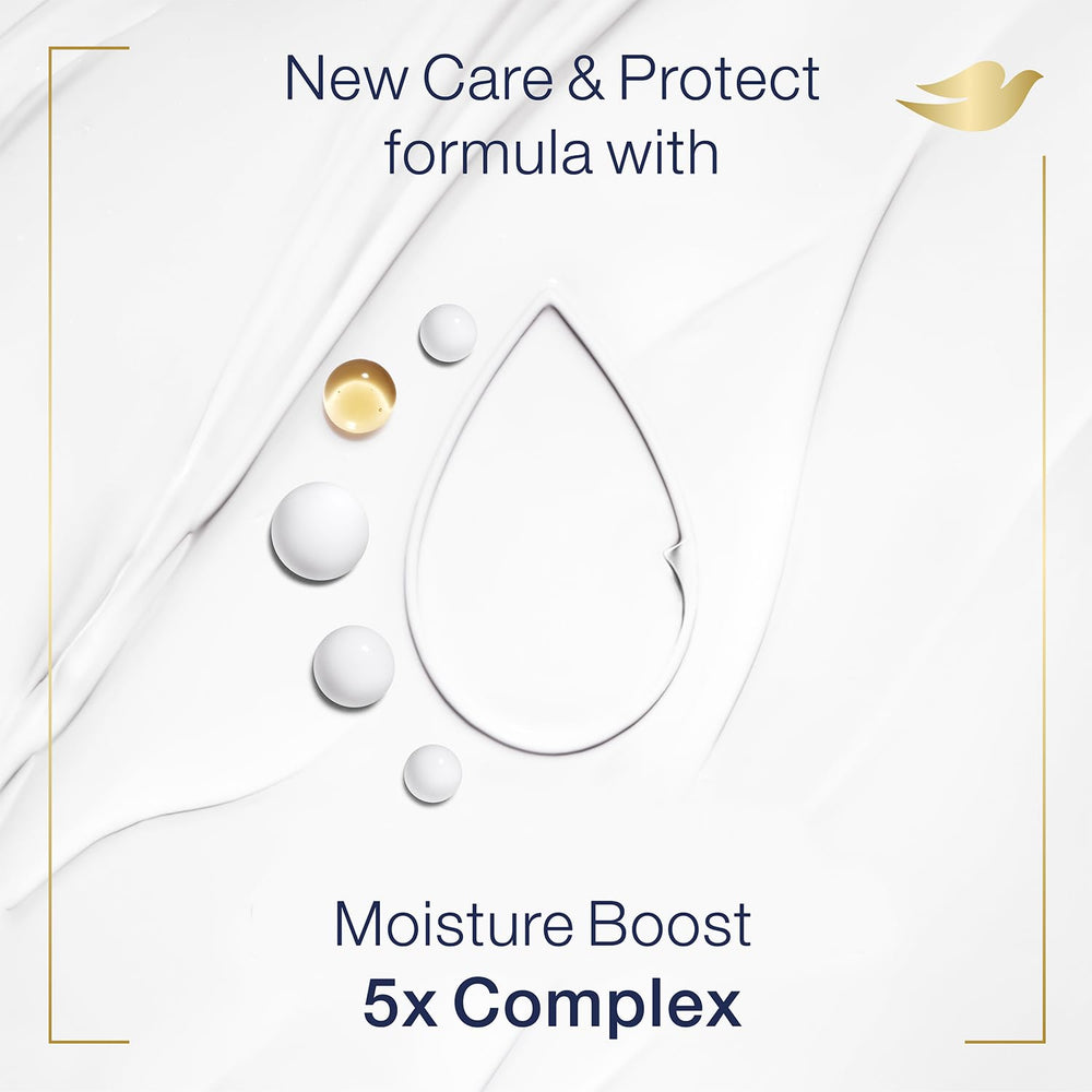 Dove pump bottle with refill beside it highlighting convenience and refill savings