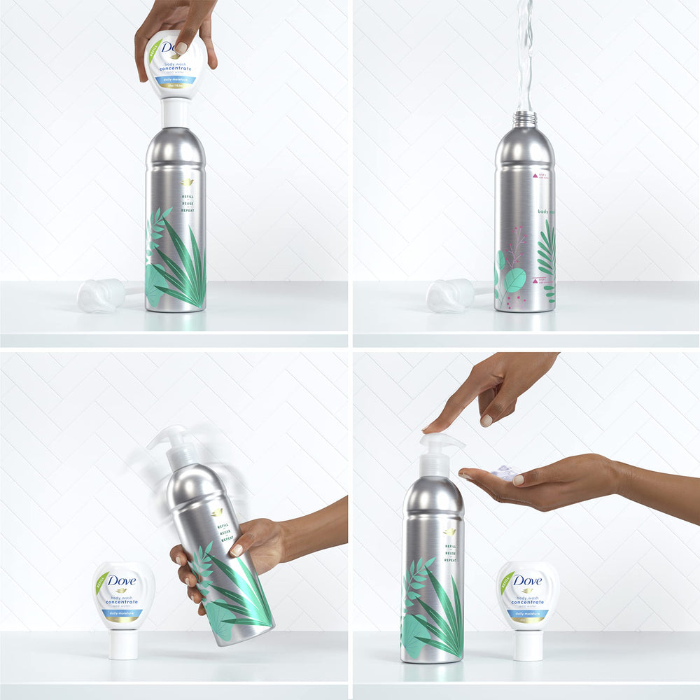 Dove recyclable label and ingredients highlighting sustainable packaging