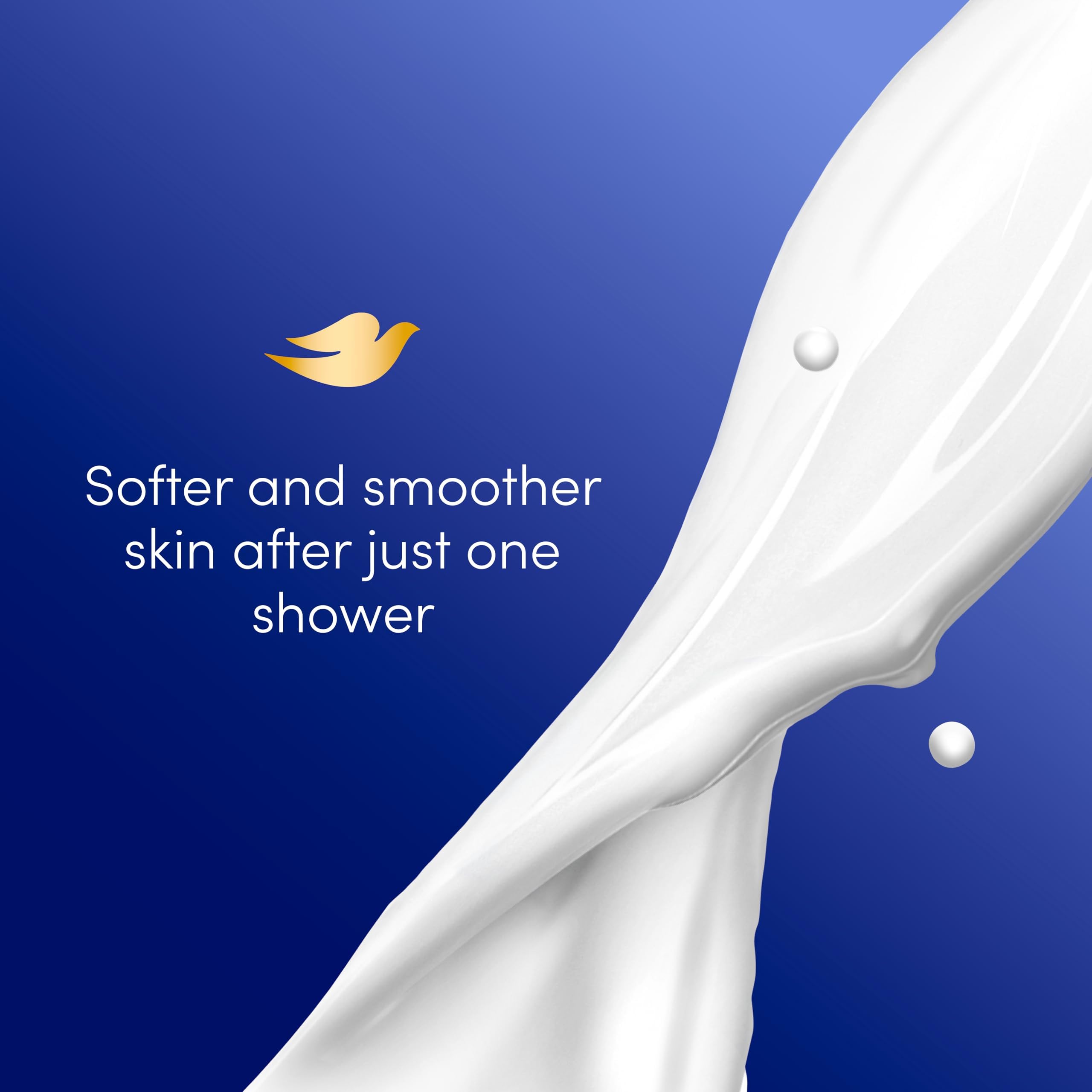 Dove recycling symbol on bottle promoting recycled plastic packaging