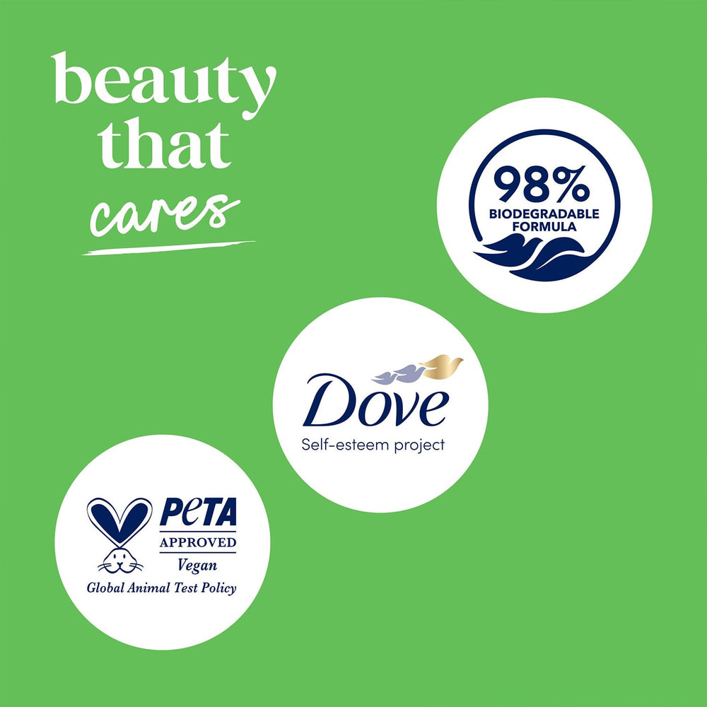 Person using Dove in morning routine illustrating refreshing start and soft skin benefit