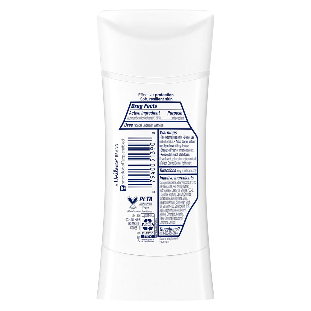 Dove antiperspirant stick open showing applicator and ease of use