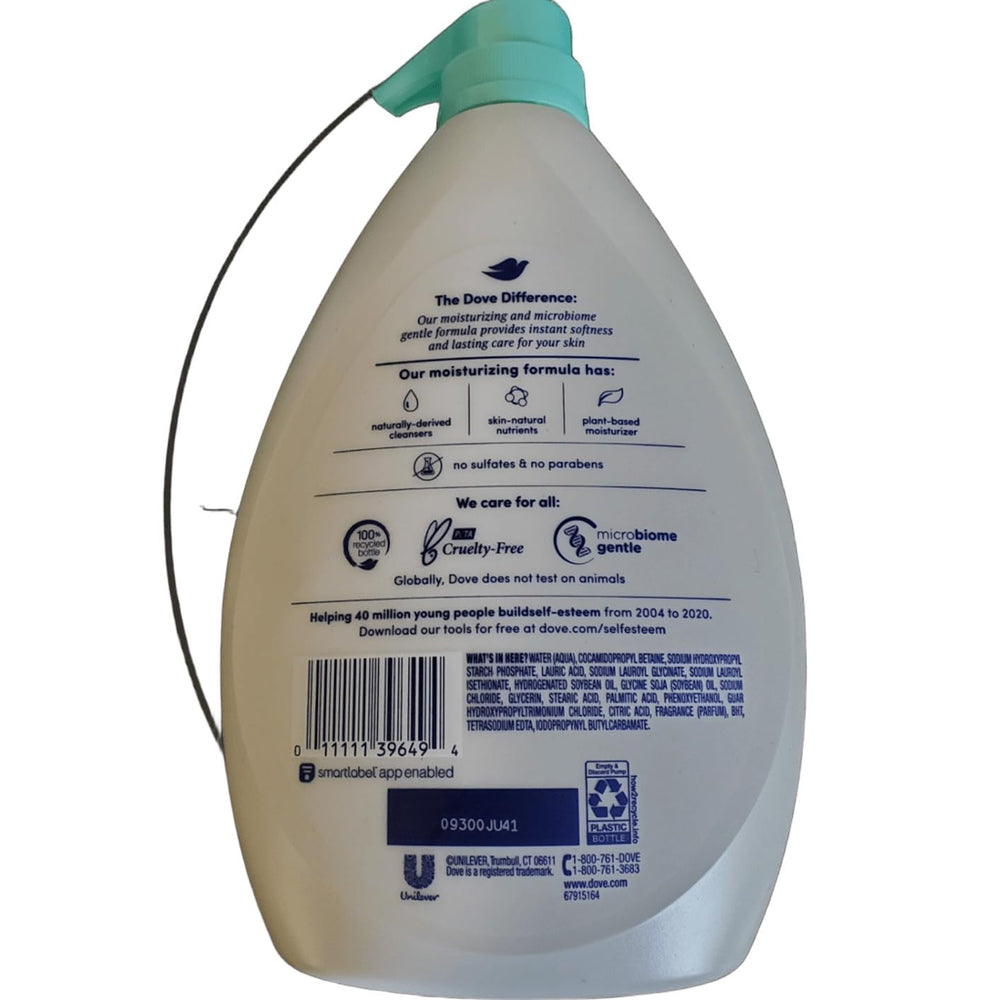 Dove pump dispensing body wash for gentle moisturizing shower routine