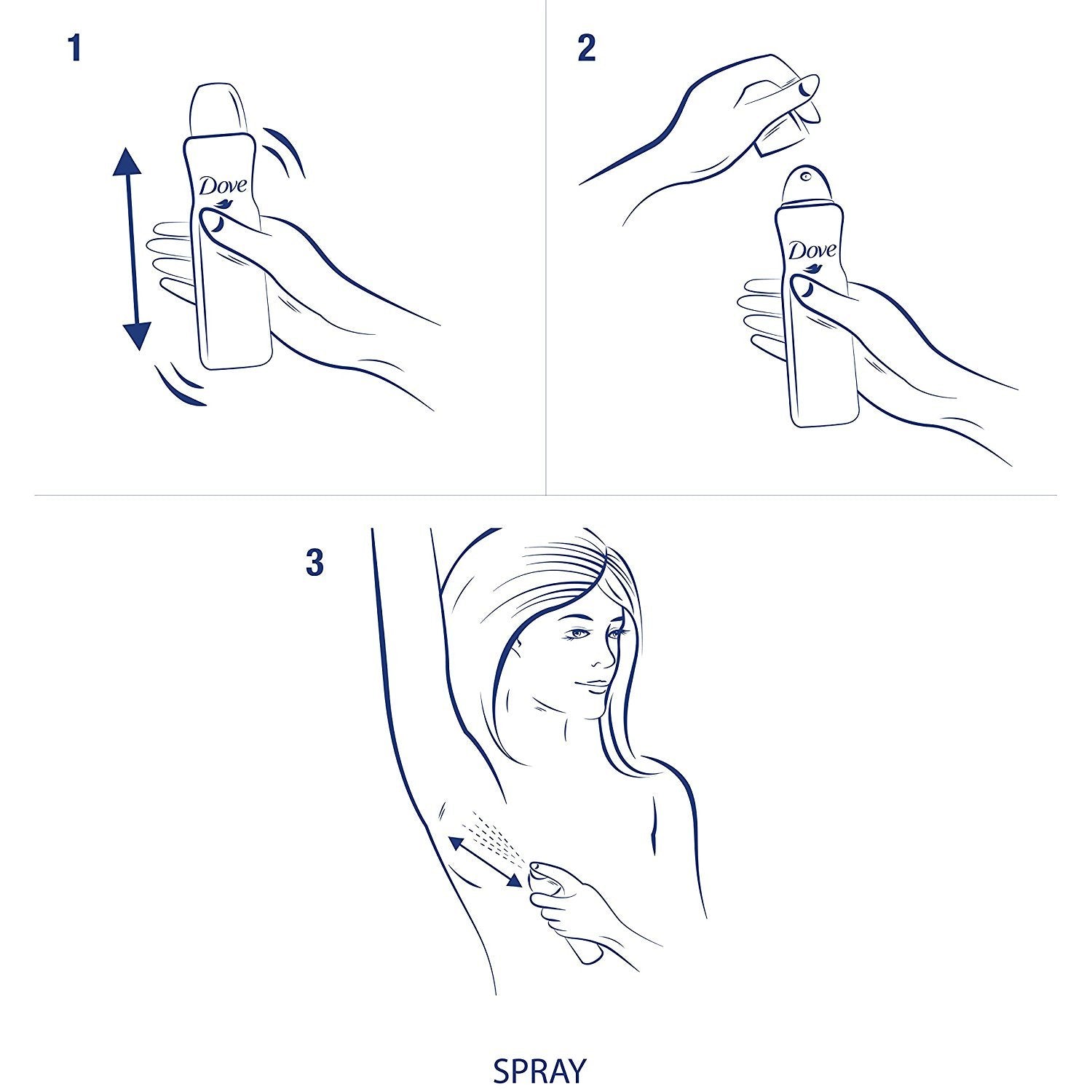 Dove spray applied to dark shirt demonstrating no white marks benefit