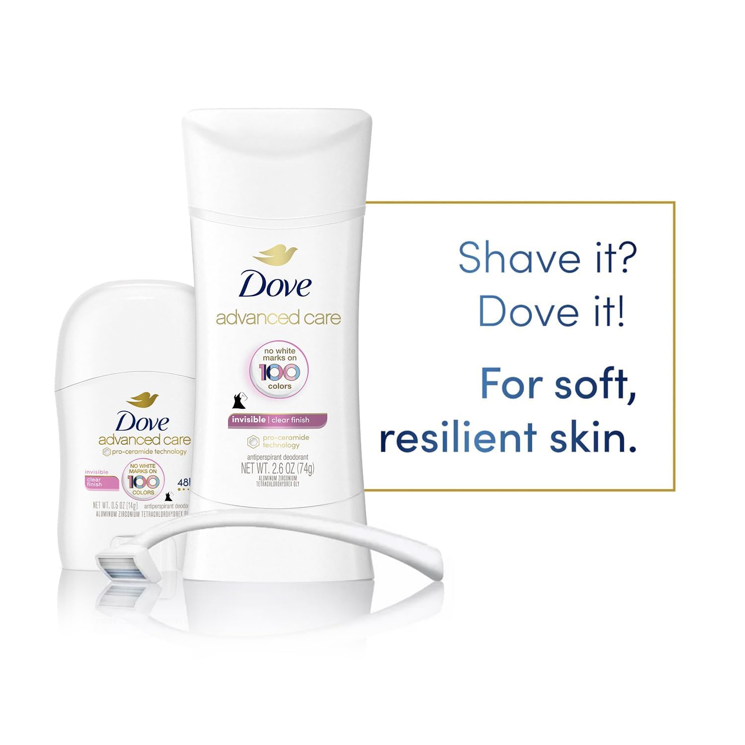 Person applying Dove underarm stick for long-lasting freshness