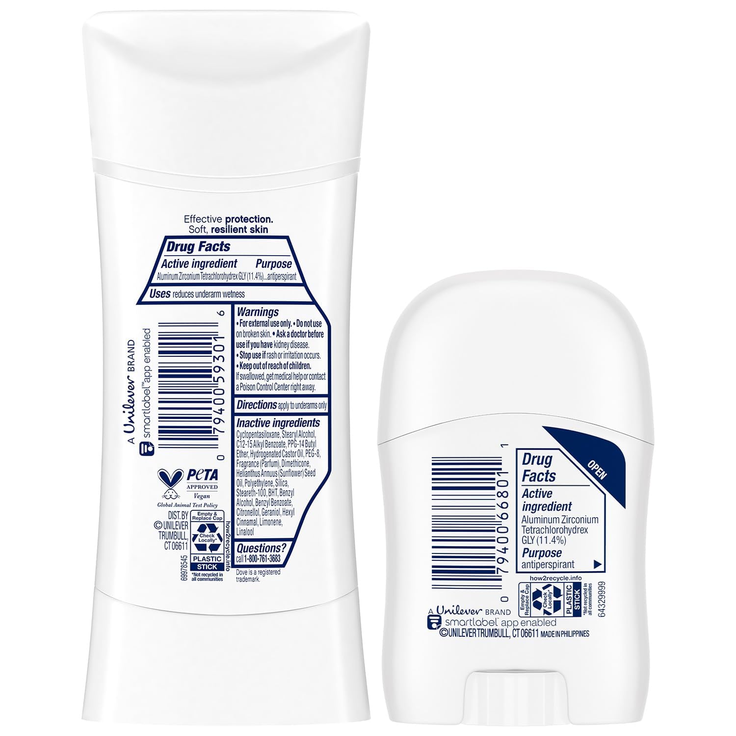 Dove stick close-up texture highlighting smooth application