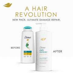 Close-up of Dove hair serum texture showing hyaluronic-rich serum for stronger hair