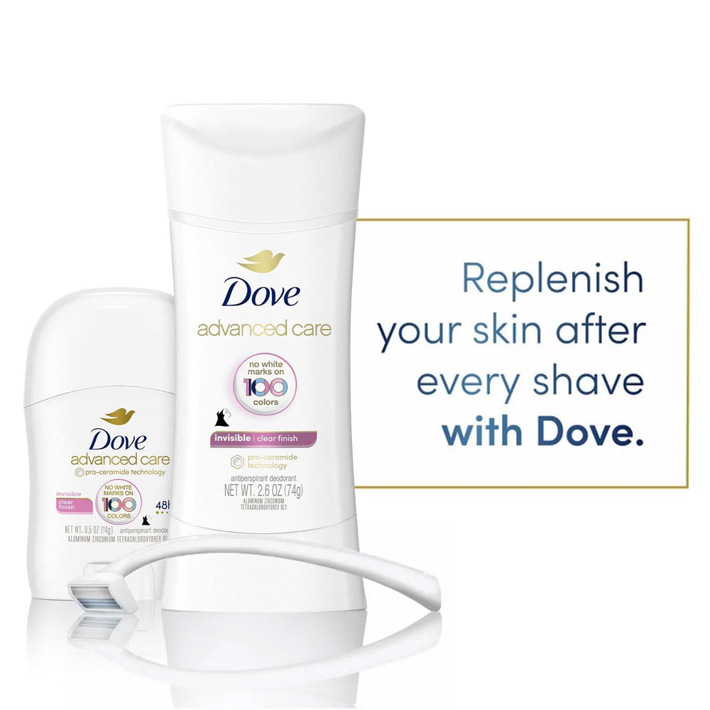 Dove travel-size stick beside keys for convenient portability
