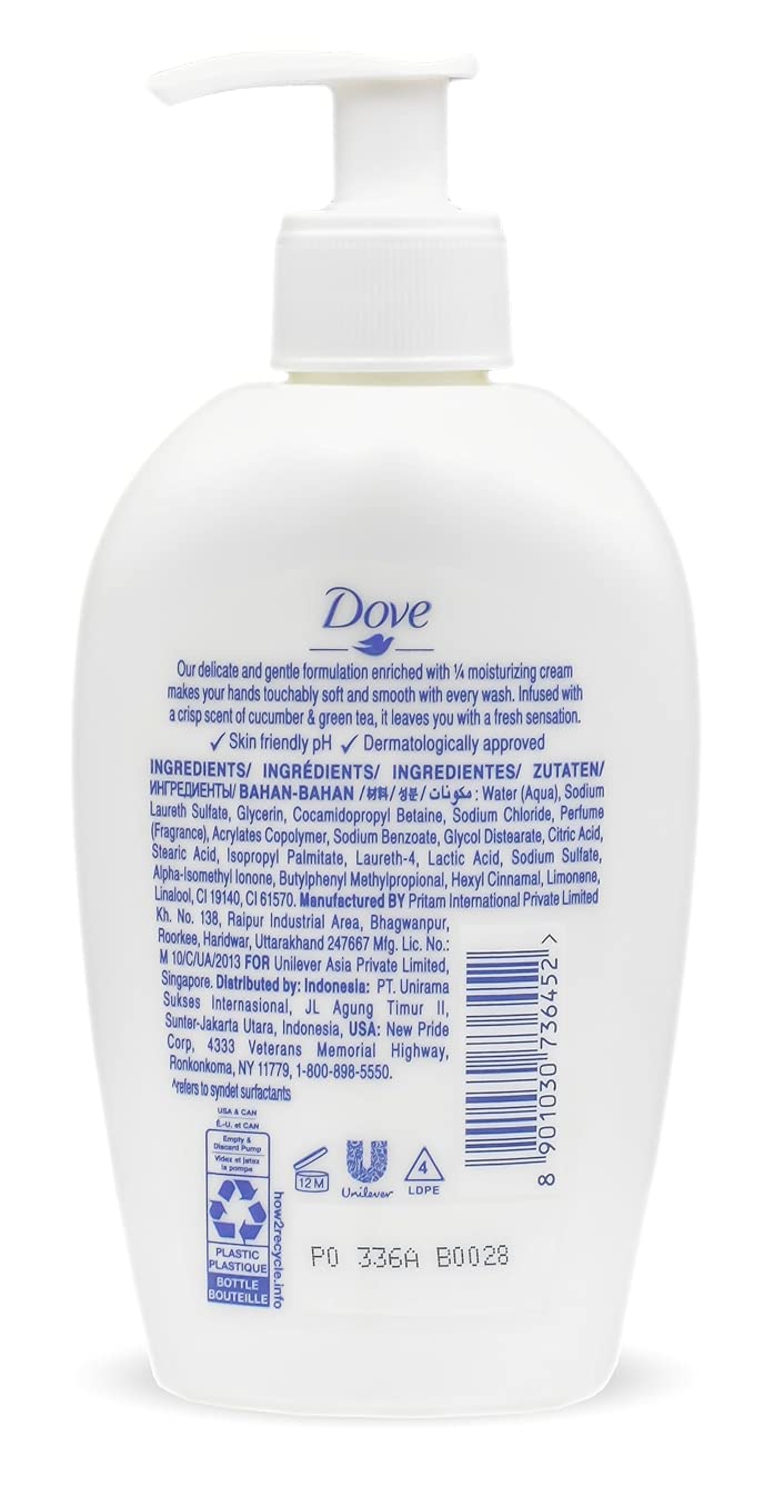 Dove trio on a kitchen counter evoking everyday family-friendly hygiene