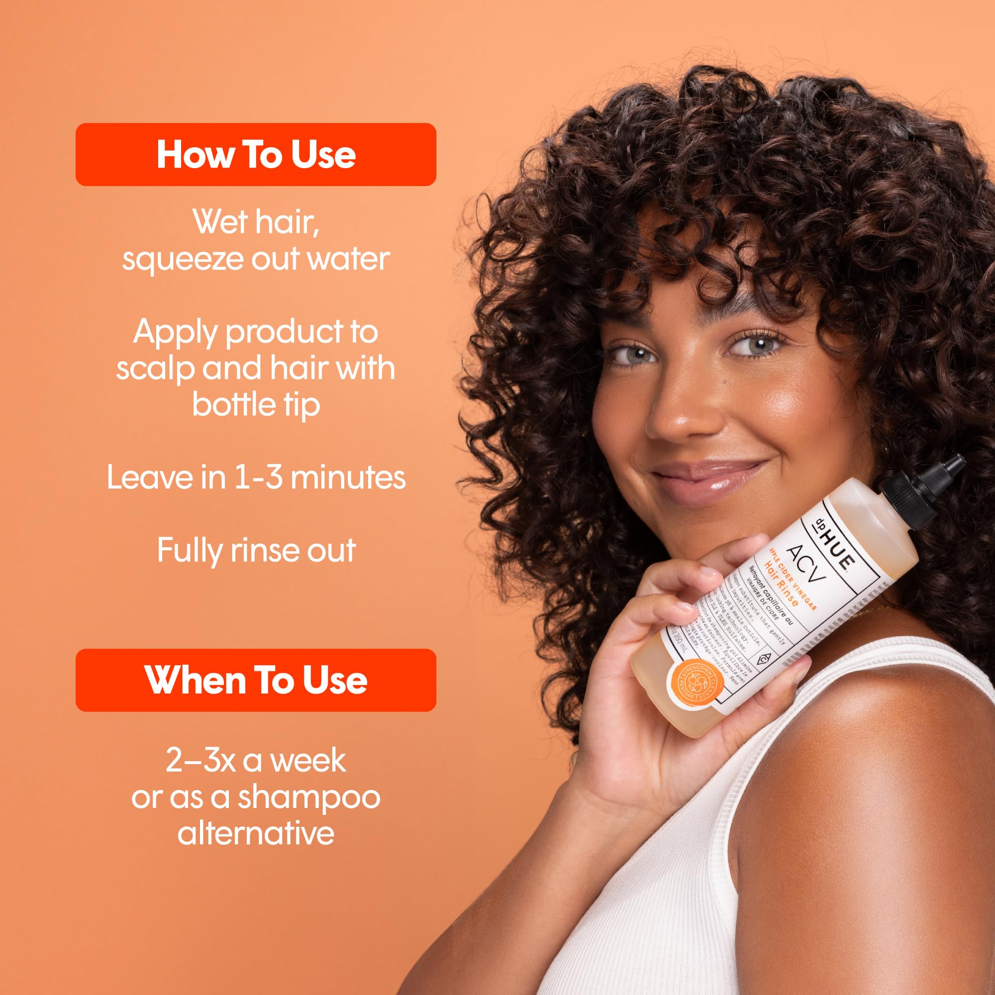 dpHUE being applied in shower as post-workout scalp and hair refresh