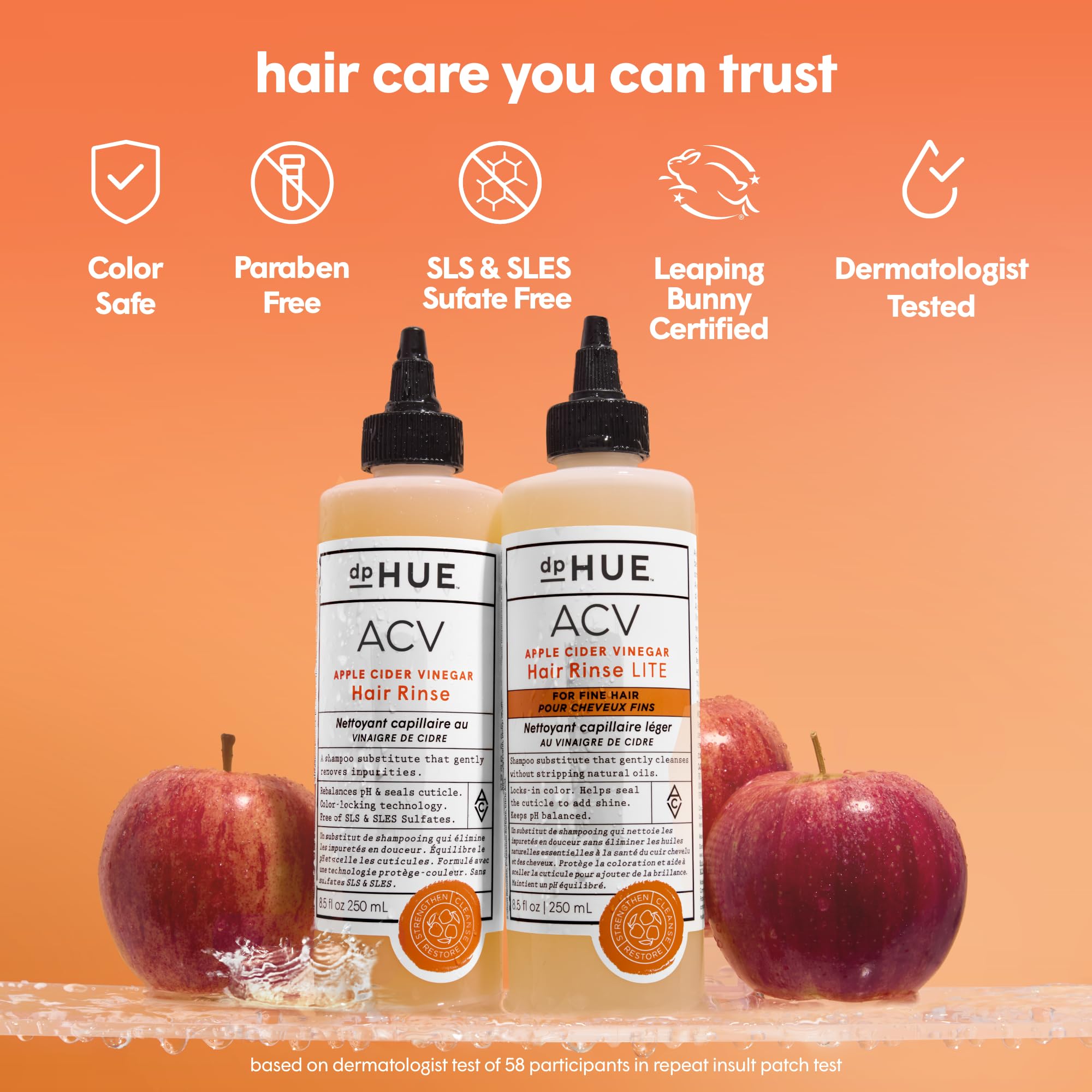 dpHUE bottle styled on bathroom shelf conveying everyday grooming routine