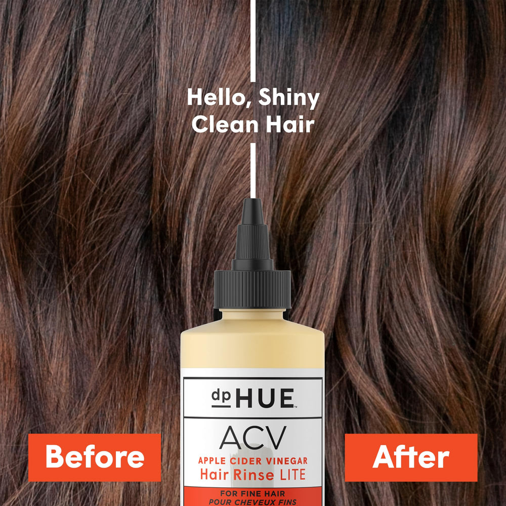dpHUE close label highlighting ACV and argan oil for gentle strength