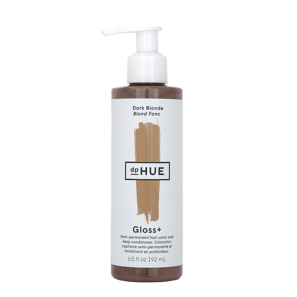 dpHUE bottle front view showing Dark Blonde gloss for instant shine