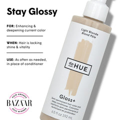 dpHUE creamy gloss texture pouring from bottle, quick no-mix benefit