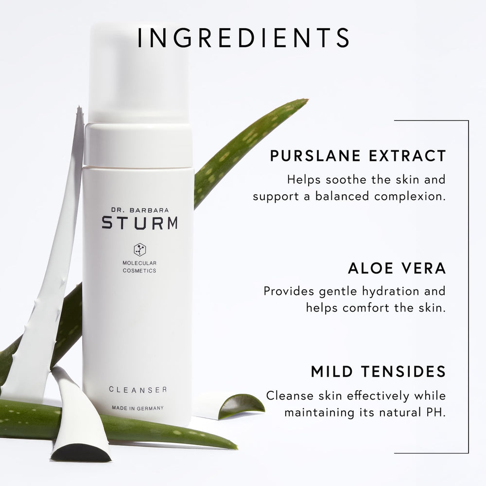 Dr. Barbara Sturm cleanser in hand for scale and convenient travel use