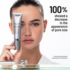 Dr. Brandt applying primer to T-zone to mattify and reduce shine