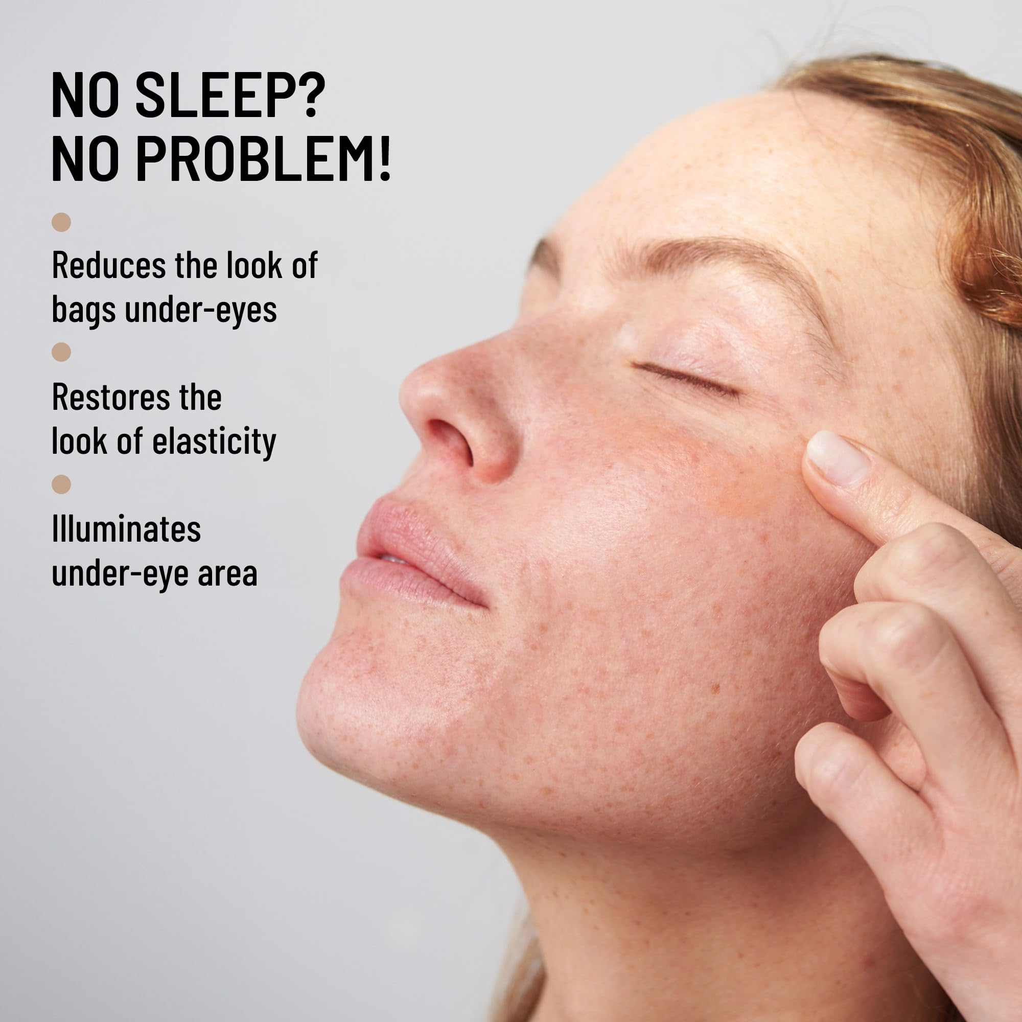 Dr. Brandt size in hand to show portable 0.5 oz and travel-friendly benefit
