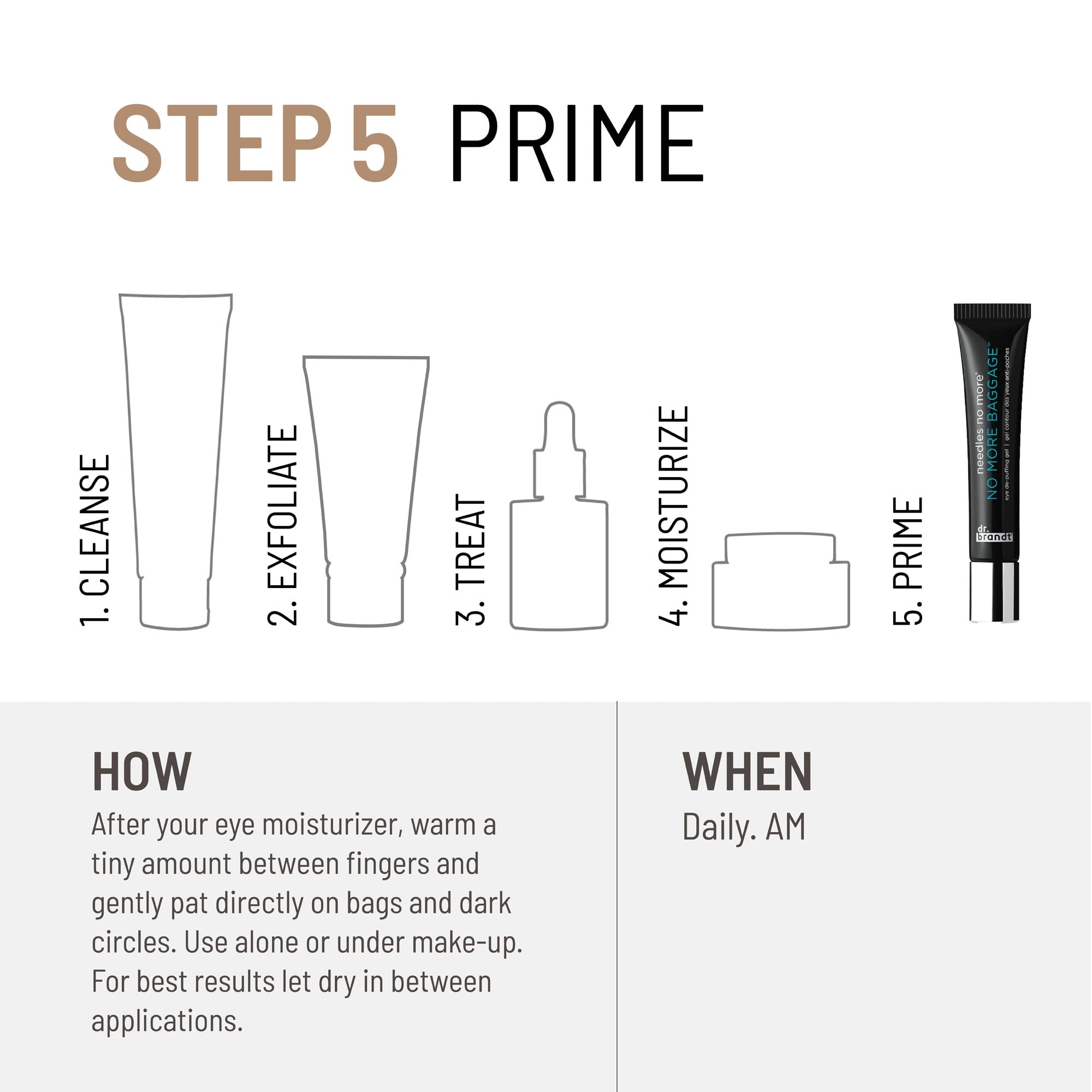 Dr. Brandt under-eye after application close focus showing smoother eye contour benefit