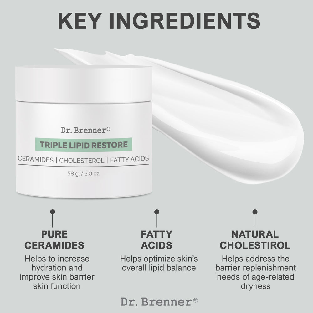 Dr. Brenner cream texture close-up displaying lightweight absorbent finish benefit