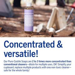 Dr. Bronner's Almond bottle beside almonds showing natural fragrance benefit