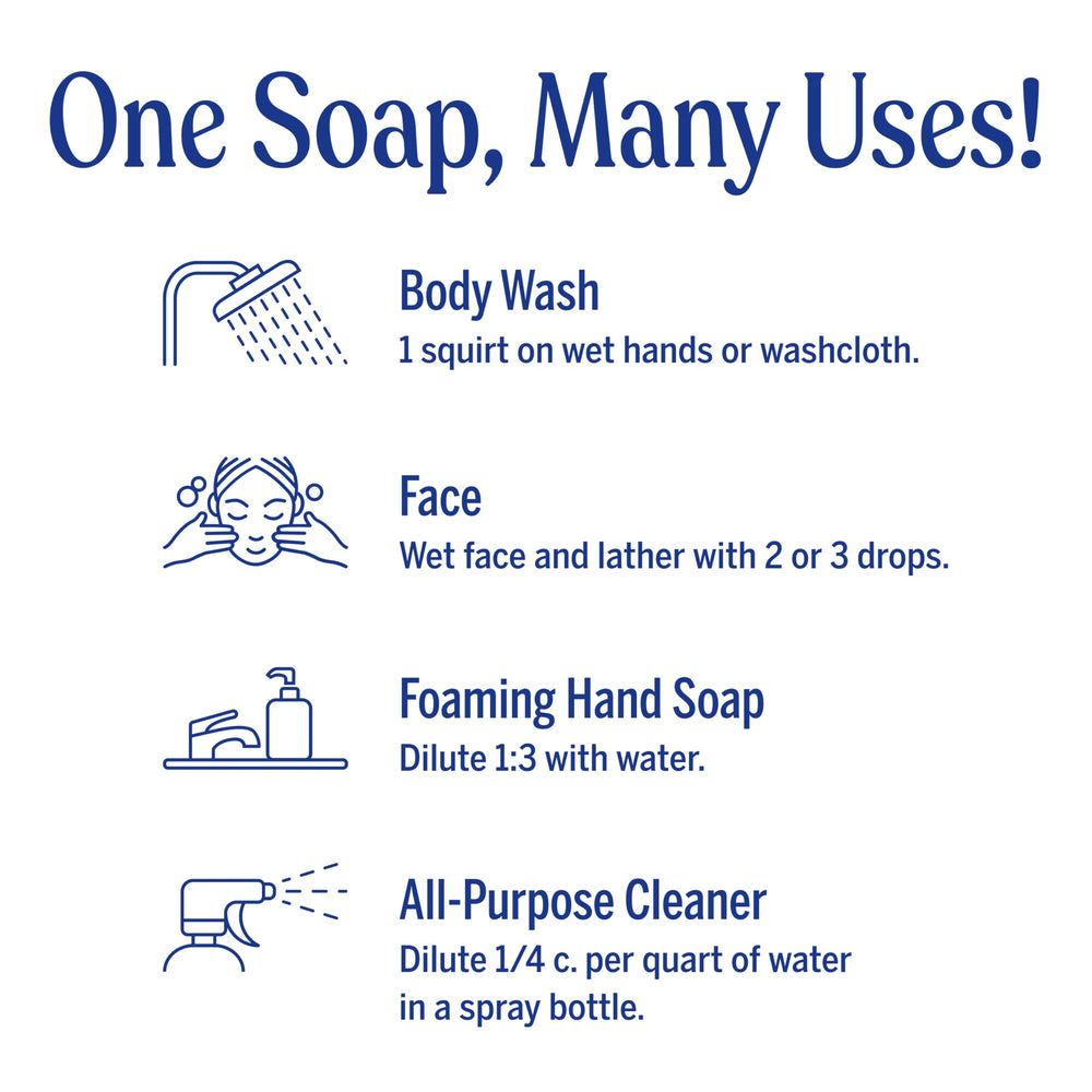Label close-up on Dr. Bronner's eucalyptus carton highlighting organic and fair-trade ingredients