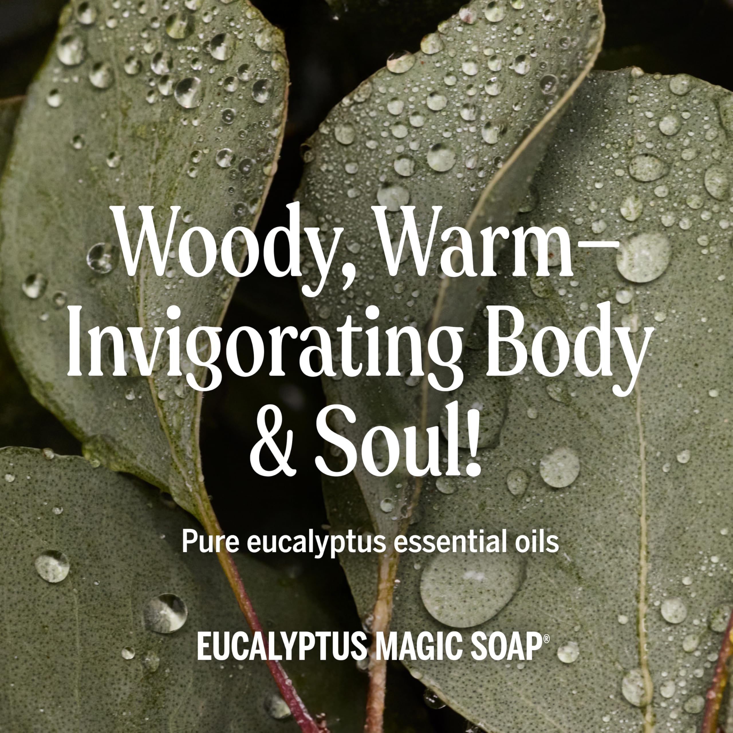 Hand holding Dr. Bronner's eucalyptus 32 oz carton to show scale and travel-saving size