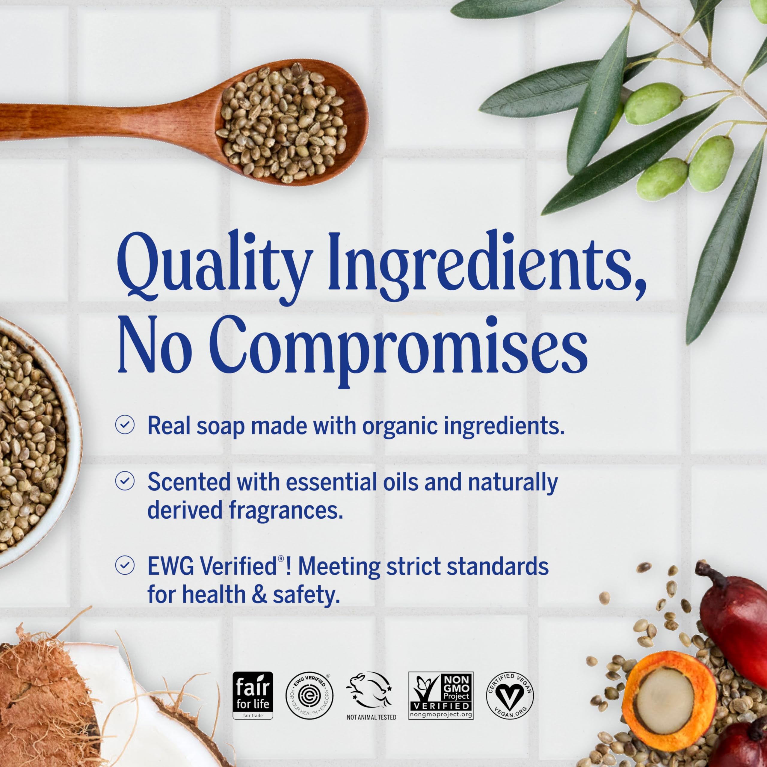 Close-up of Dr. Bronner's eucalyptus soap lather illustrating rich foam and cleansing