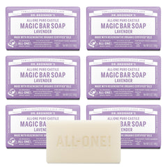 Dr. Bronner's lavender bar front packaging showing product and scent benefits
