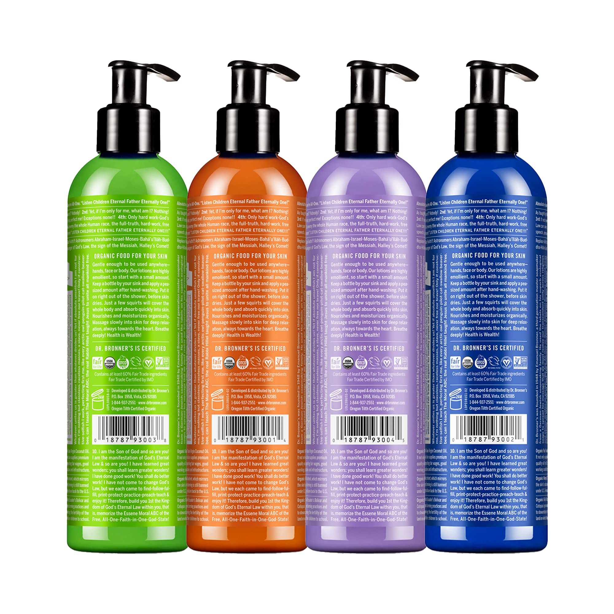 Dr. Bronner's lotion pump close-up demonstrating easy dispensing and quick application