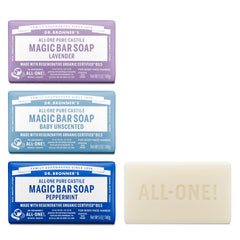 Dr. Bronner's front packaging showing variety pack and eco wrapper benefit