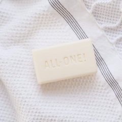 Dr. Bronner's Lavender bar close-up, highlights gentle formula and soothing scent