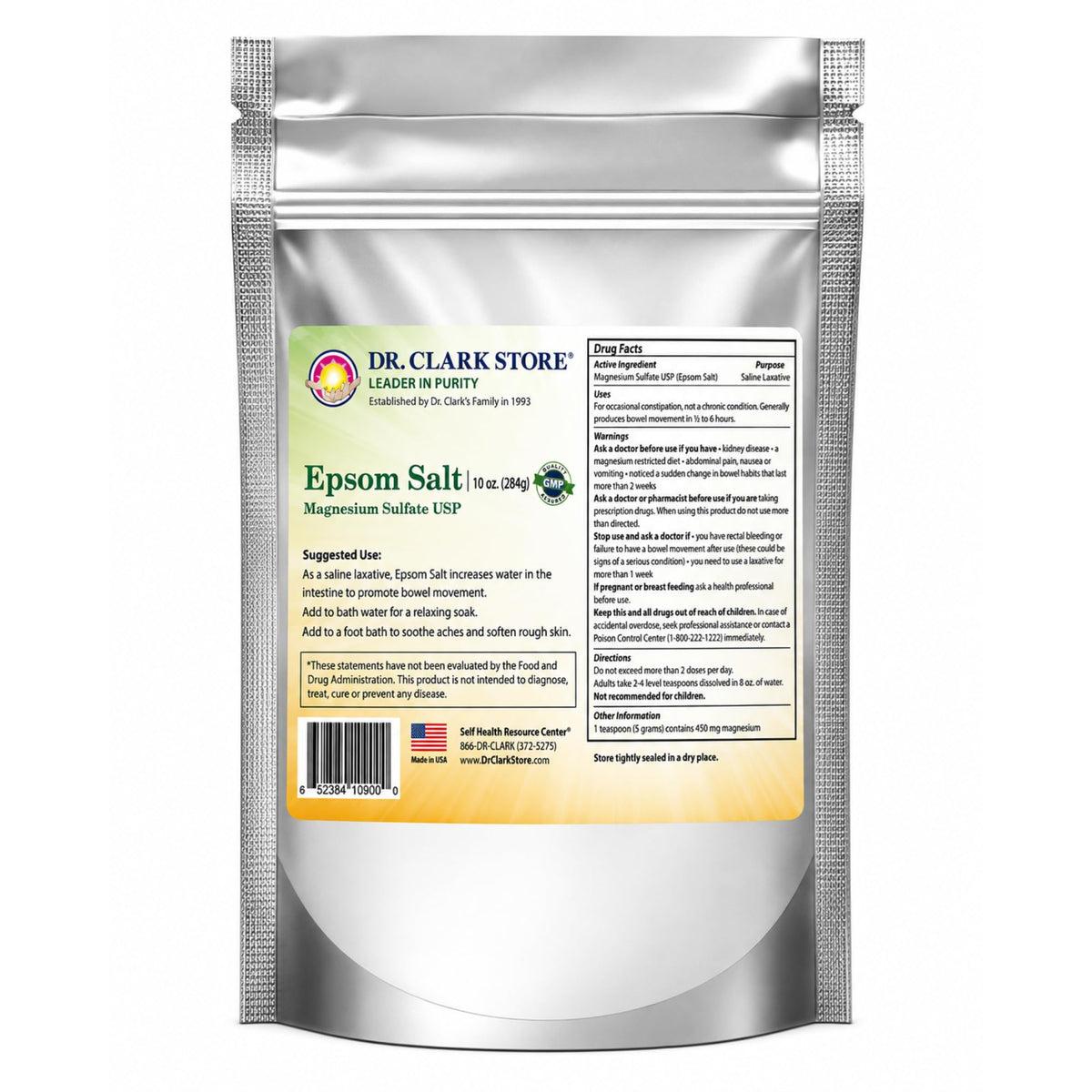 Dr Clark Store front packaging showing clean food-grade label and usage benefit