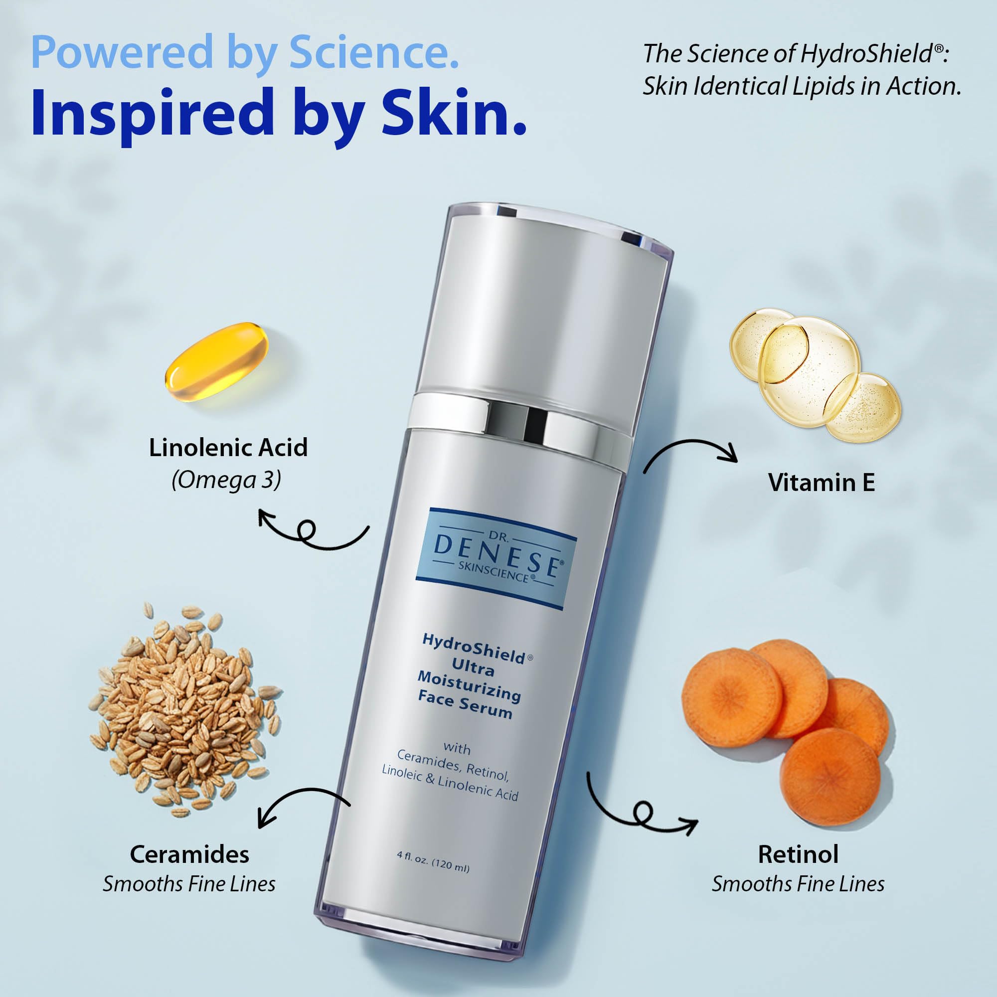 Dr. Denese serum layered under makeup illustrating smooth base and non-greasy finish benefit