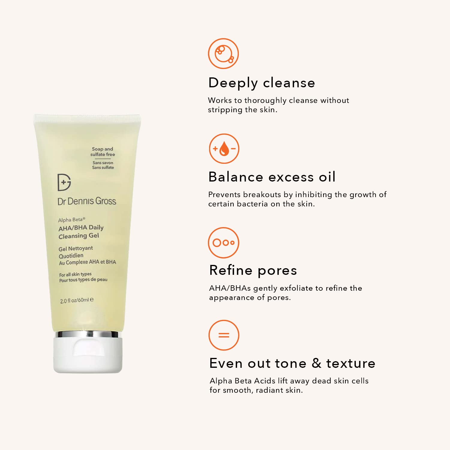 Dr Dennis Gross gel texture close-up revealing smooth gel-to-foam transformation benefit
