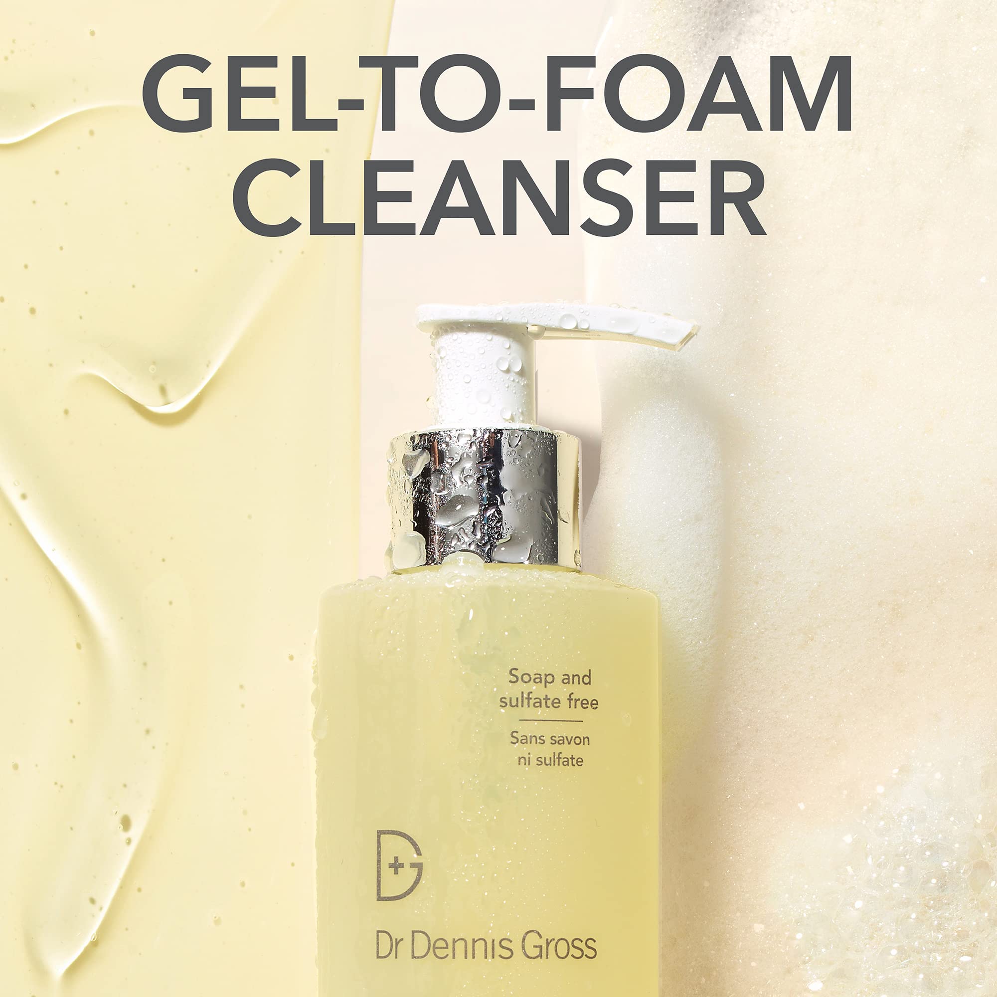 Dr Dennis Gross bottle next to citrus to show 2 fl oz scale and travel-ready size benefit