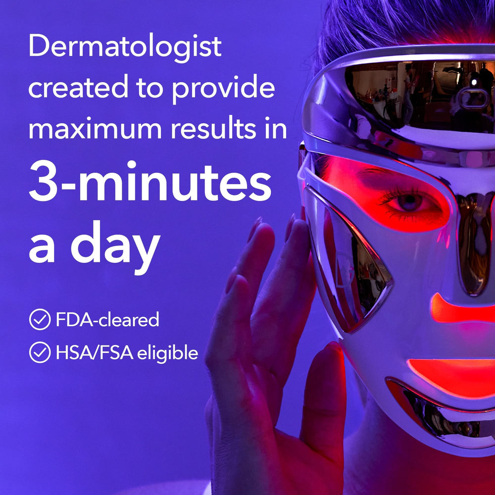 Dr Dennis Gross side profile wearing mask demonstrating comfortable hands-free use
