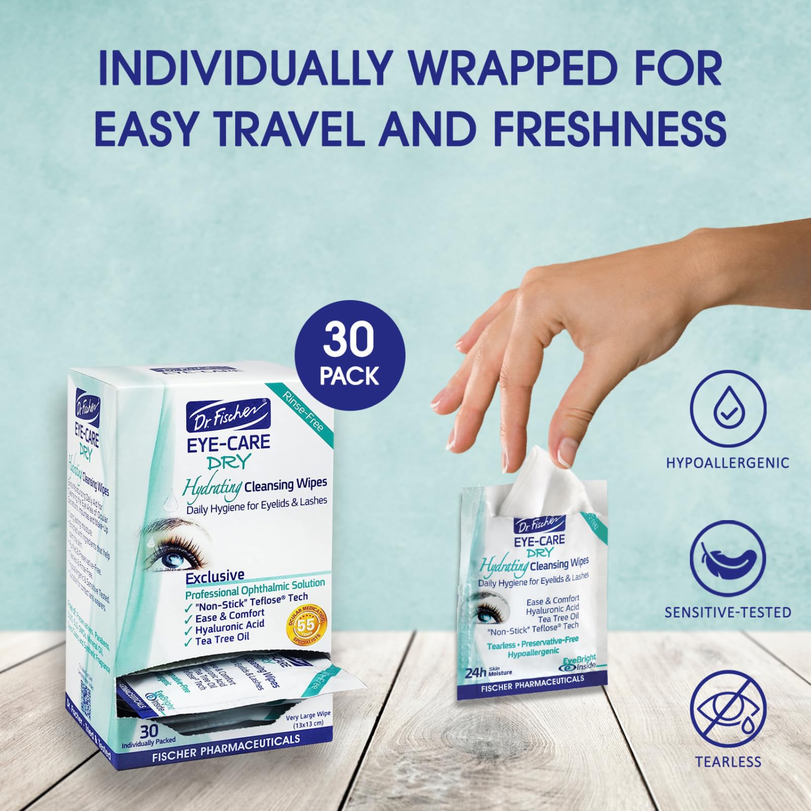 Dr. Fischer ingredient label close-up showing preservative-free formula