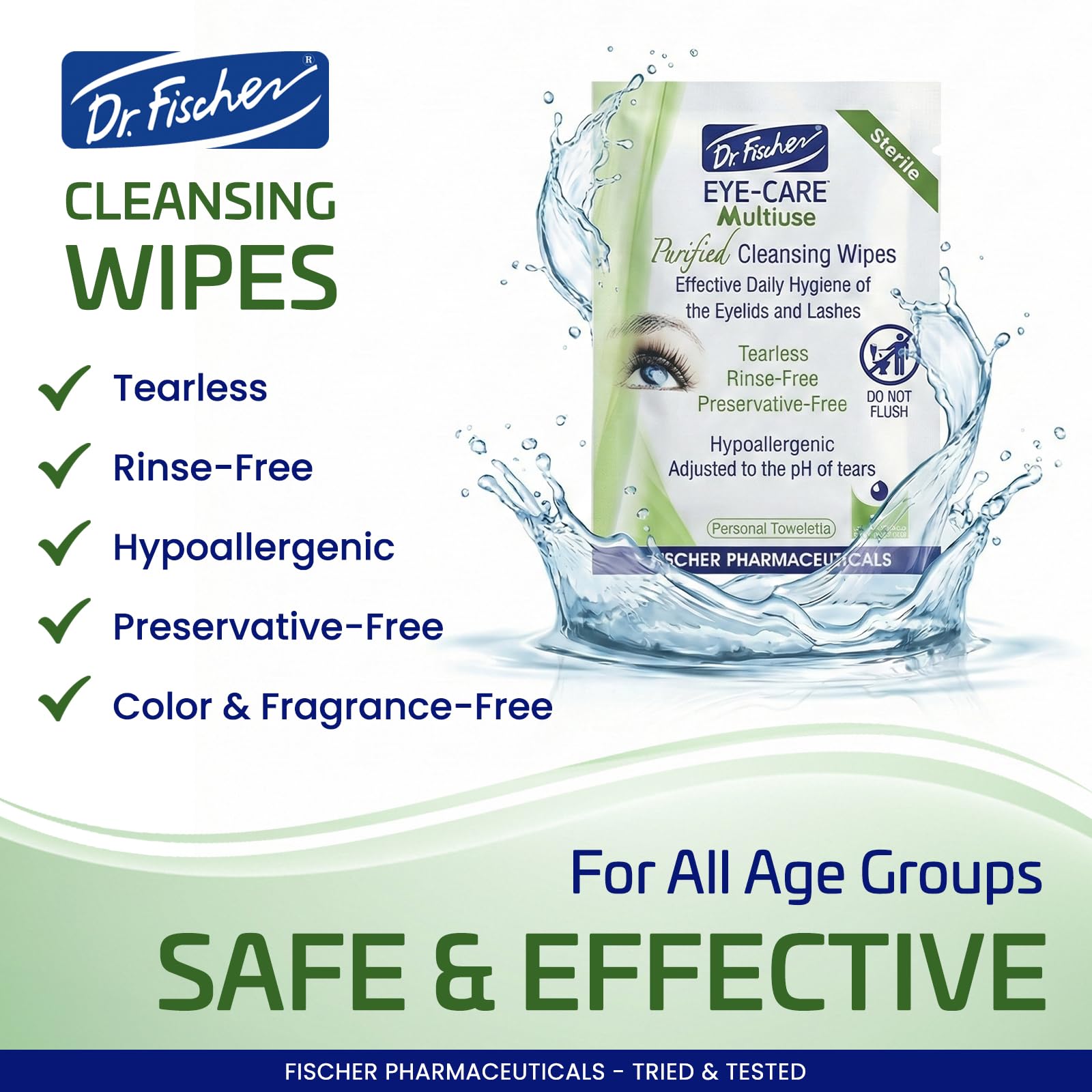 Dr. Fischer open pack seal detail showing resealable freshness benefit