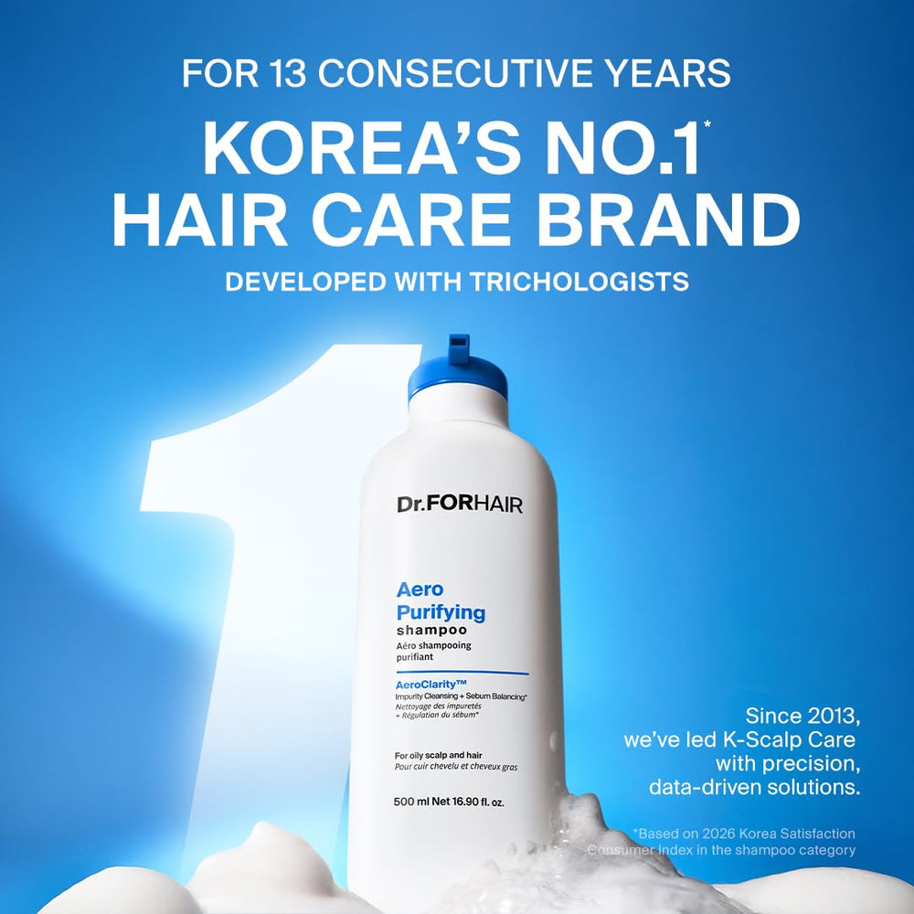 DR.FORHAIR back label close-up displaying directions and ingredient clarity benefit