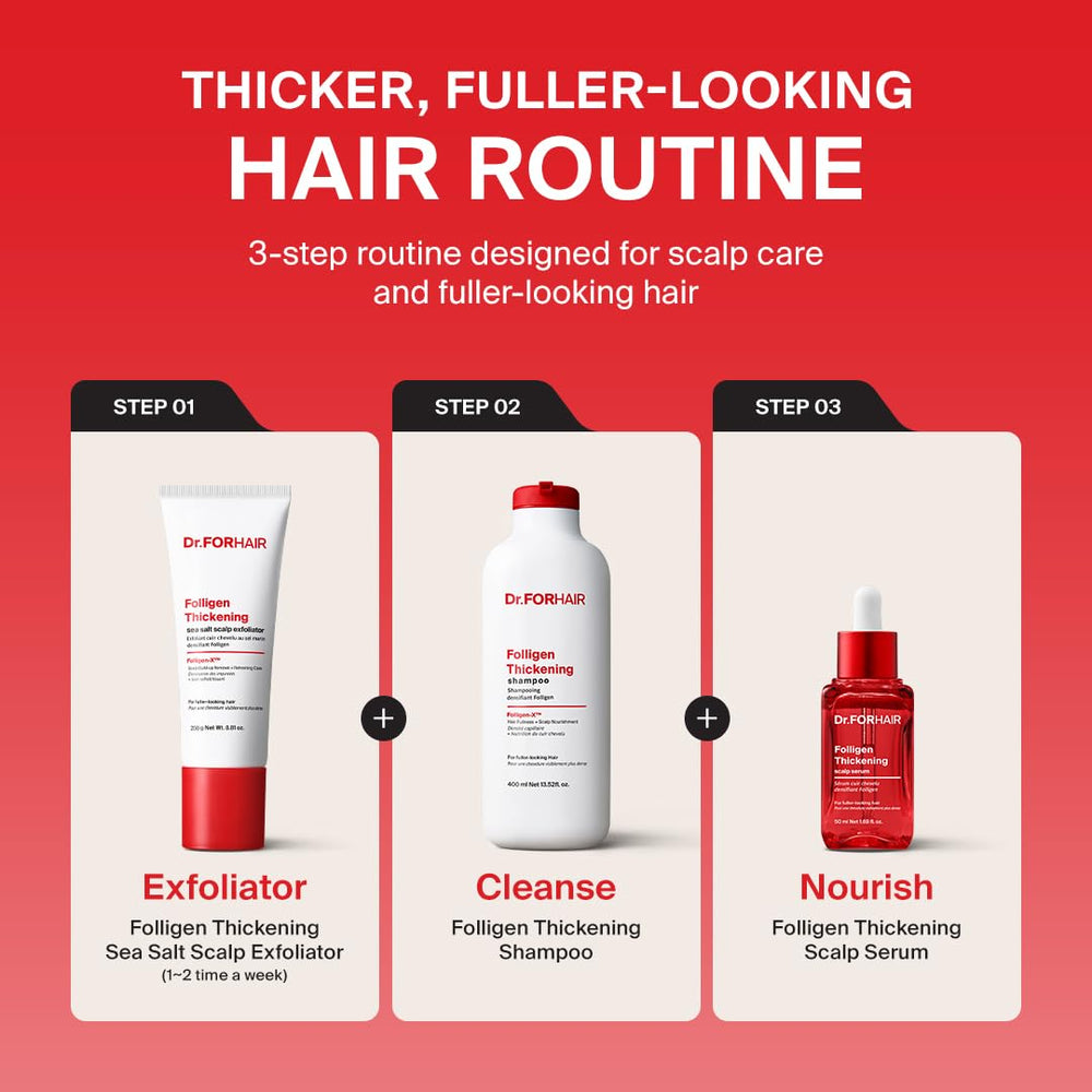 DR.FORHAIR bottle on bathroom shelf lifestyle shot conveying daily routine benefit