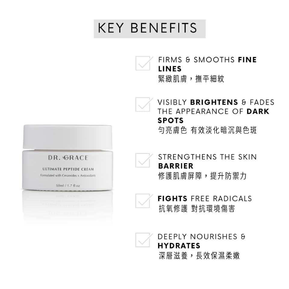 Dr. Grace jar flatlay with key botanicals illustrating nourishing antioxidants benefit