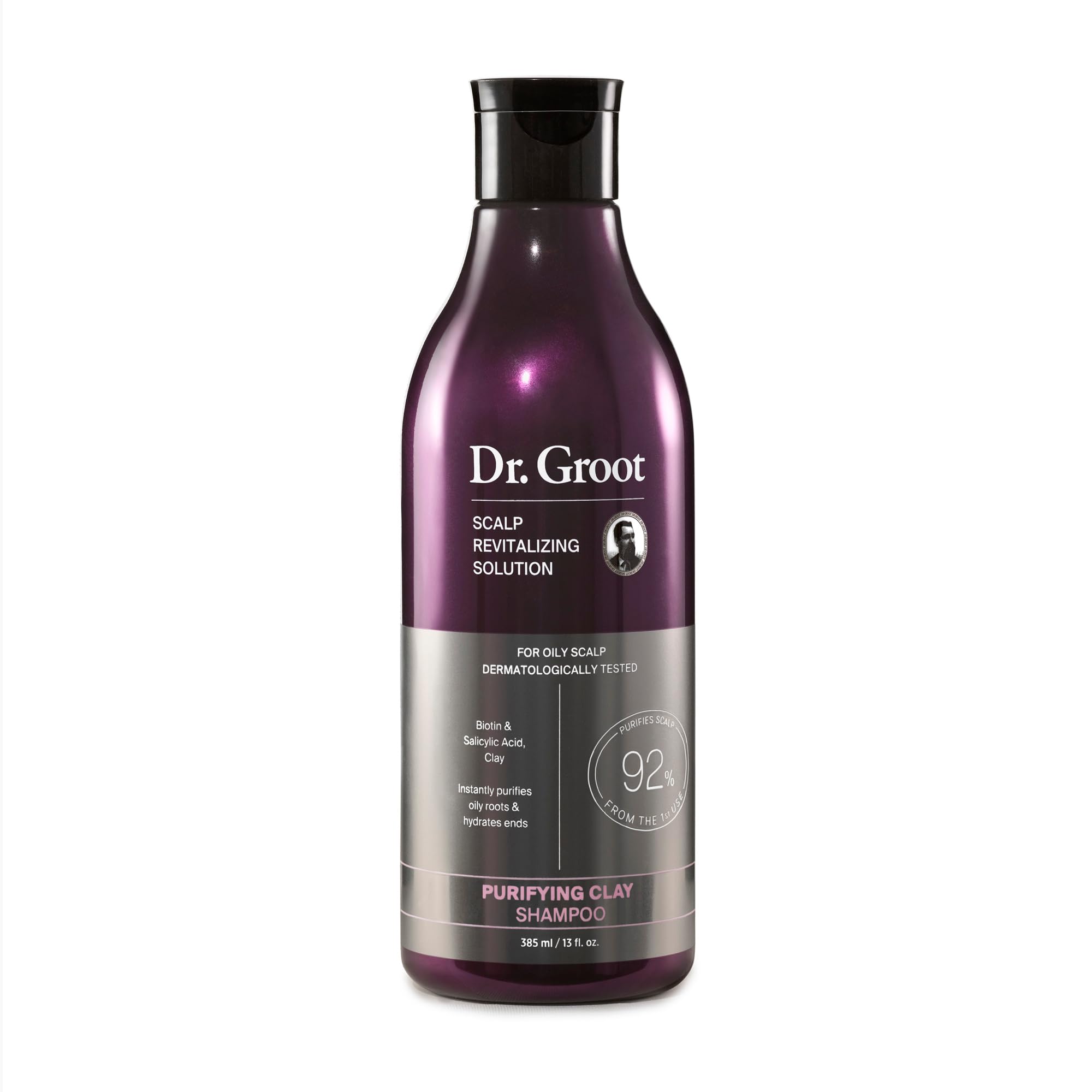 Dr. Groot front bottle shot showing purifying clay formula benefit