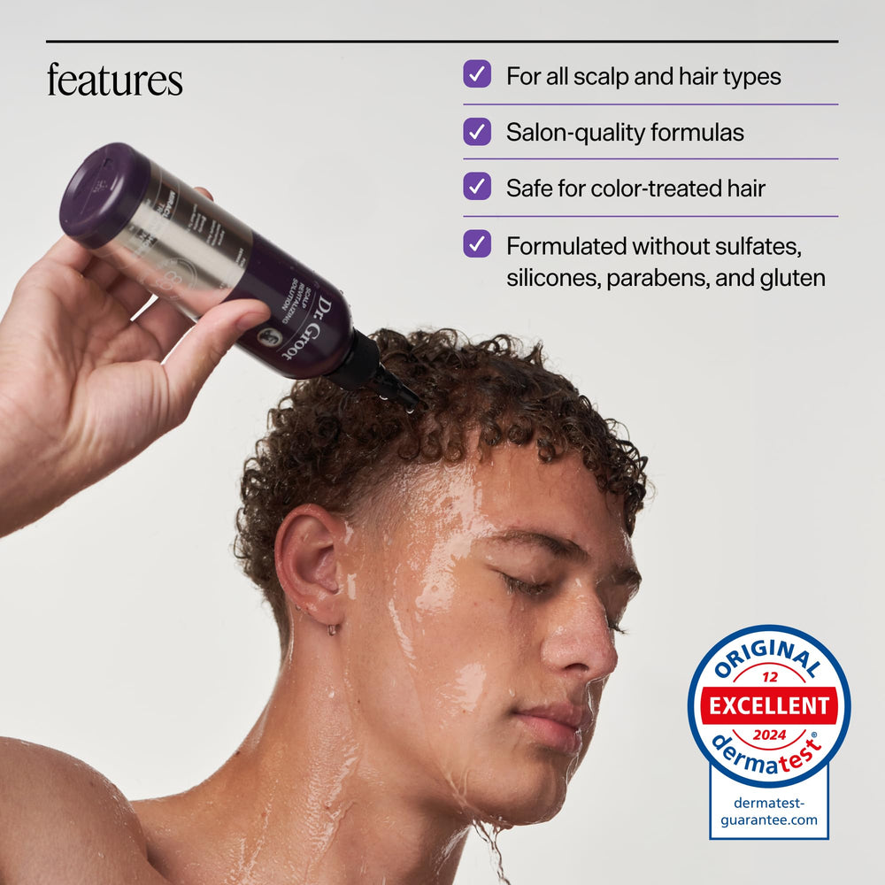 Dr. Groot label close-up showing ingredient claims and dermatologist-tested benefit